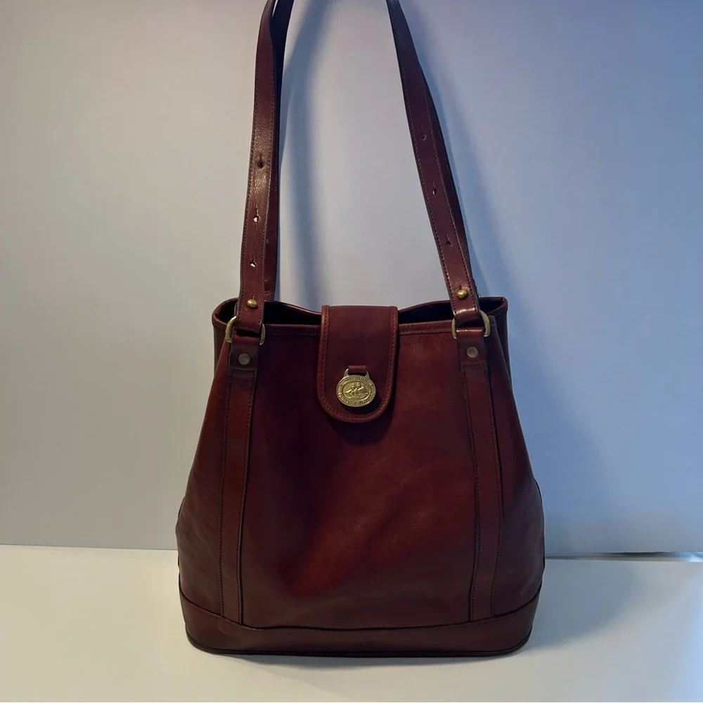 Brahmin - Vintage Brown Leather Tote Bag - Picture 8 of 16